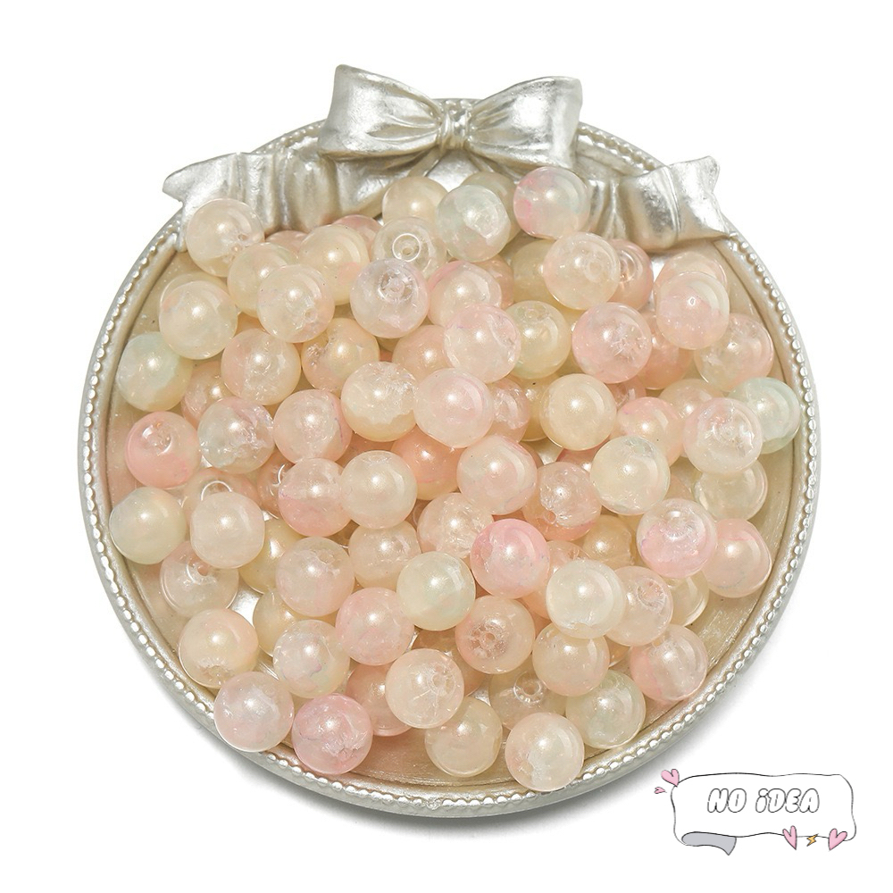 10mm Glass Beads for Jewelry Making - 50pcs Macrame Beads with 1.5mm Hole, DIY Craft Beads for Bracelets & Charms