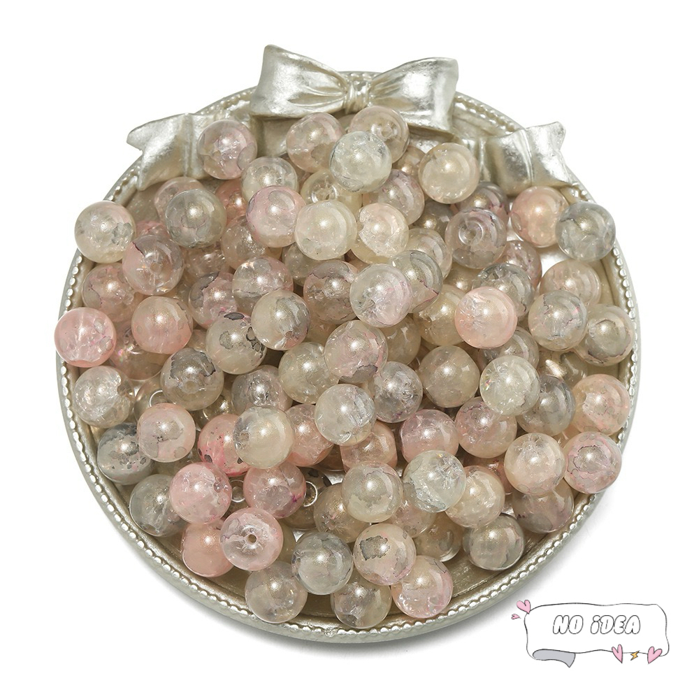 10mm Glass Beads for Jewelry Making - 50pcs Macrame Beads with 1.5mm Hole, DIY Craft Beads for Bracelets & Charms