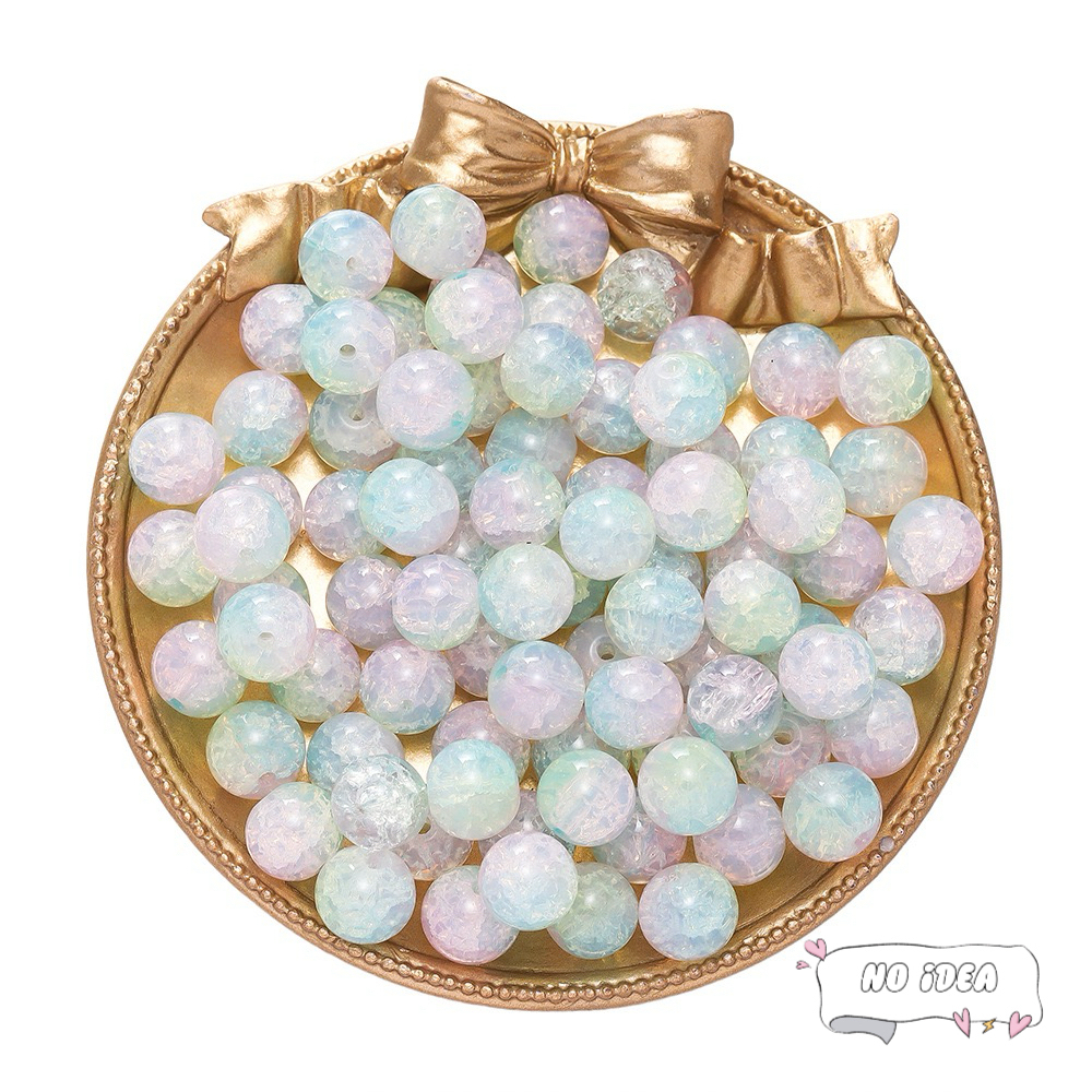 10mm Glass Beads for Jewelry Making - 50pcs Macrame Beads with 1.5mm Hole, DIY Craft Beads for Bracelets & Charms