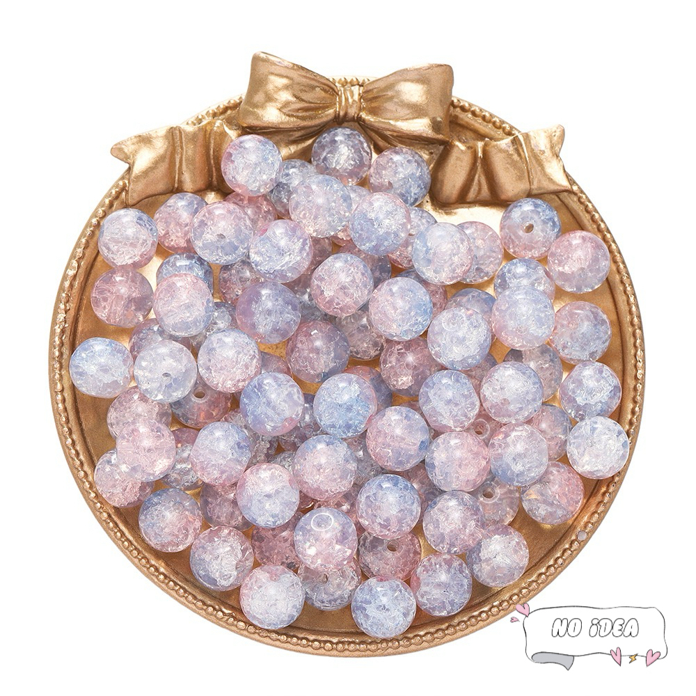 10mm Glass Beads for Jewelry Making - 50pcs Macrame Beads with 1.5mm Hole, DIY Craft Beads for Bracelets & Charms