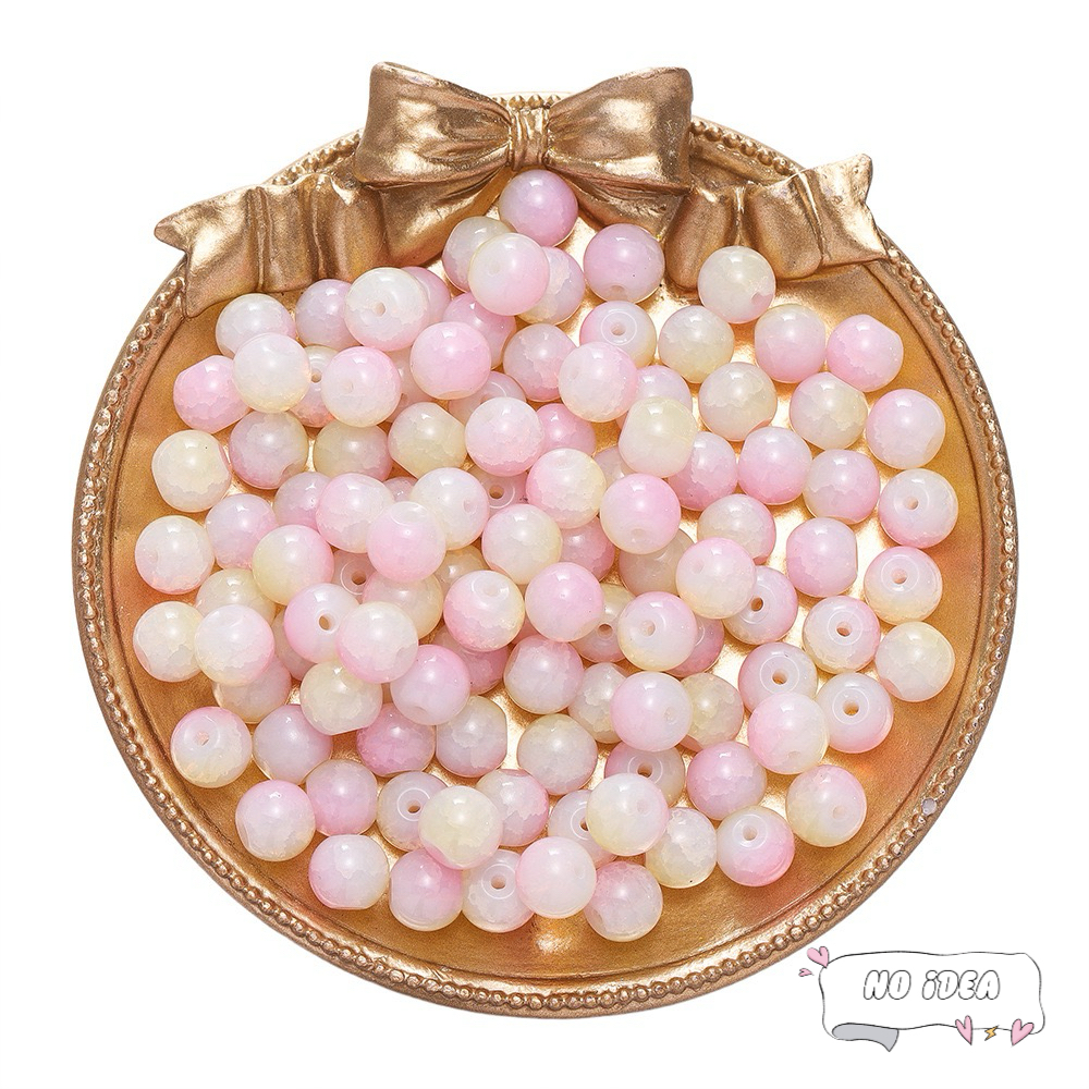 10mm Glass Beads for Jewelry Making - 50pcs Macrame Beads with 1.5mm Hole, DIY Craft Beads for Bracelets & Charms