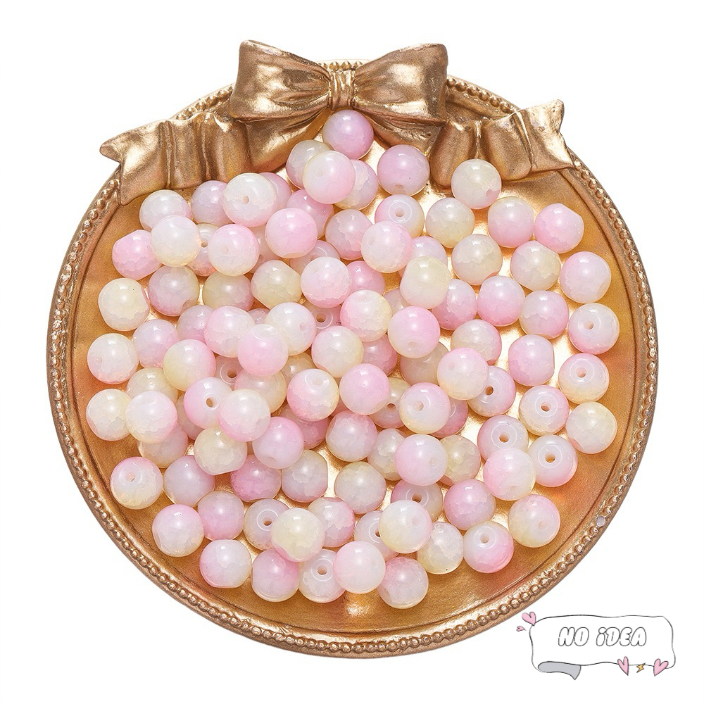 10mm Glass Beads for Jewelry Making - 50pcs Macrame Beads with 1.5mm Hole, DIY Craft Beads for Bracelets & Charms