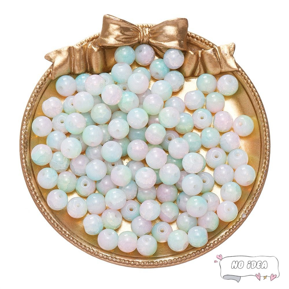 10mm Glass Beads for Jewelry Making - 50pcs Macrame Beads with 1.5mm Hole, DIY Craft Beads for Bracelets & Charms