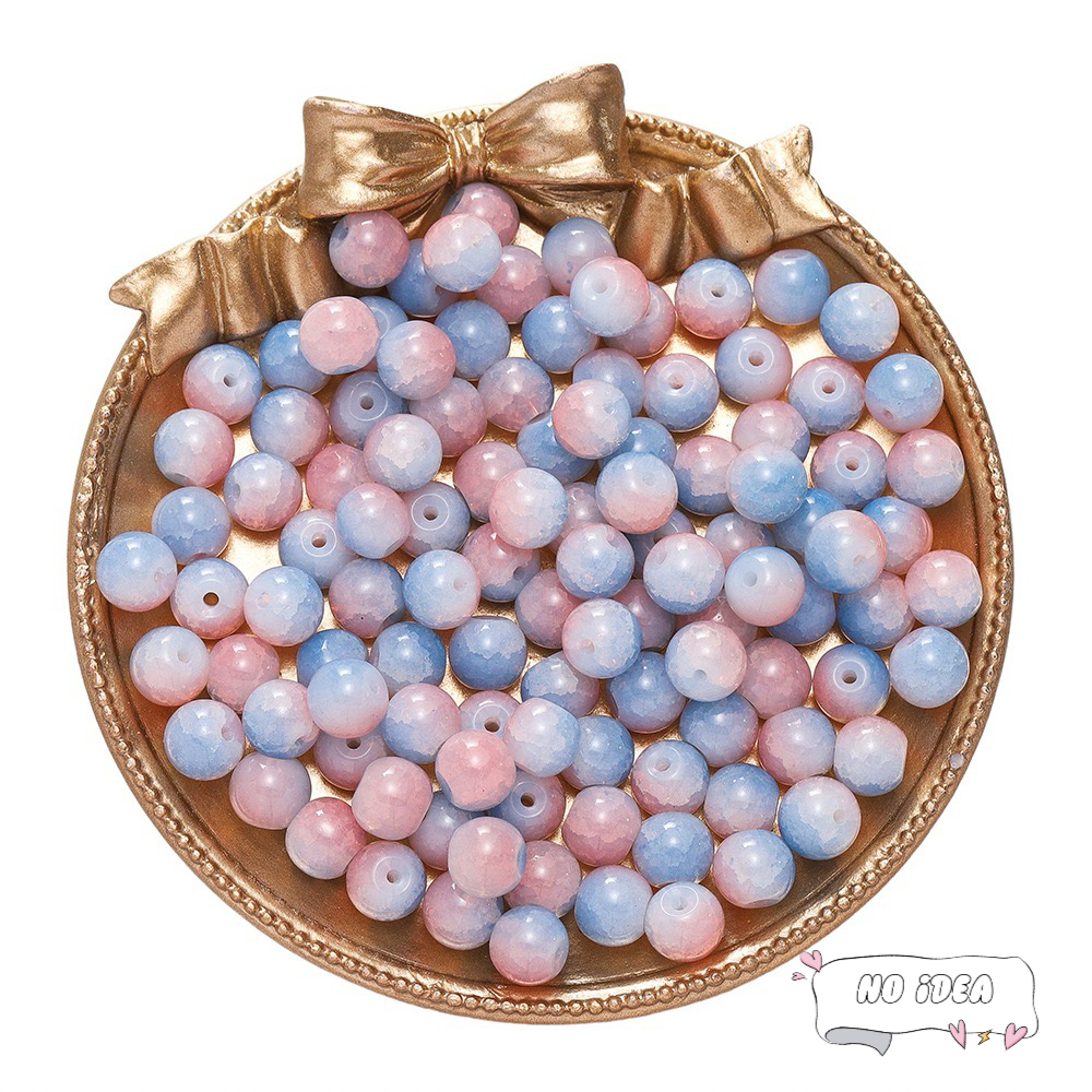 10mm Glass Beads for Jewelry Making - 50pcs Macrame Beads with 1.5mm Hole, DIY Craft Beads for Bracelets & Charms