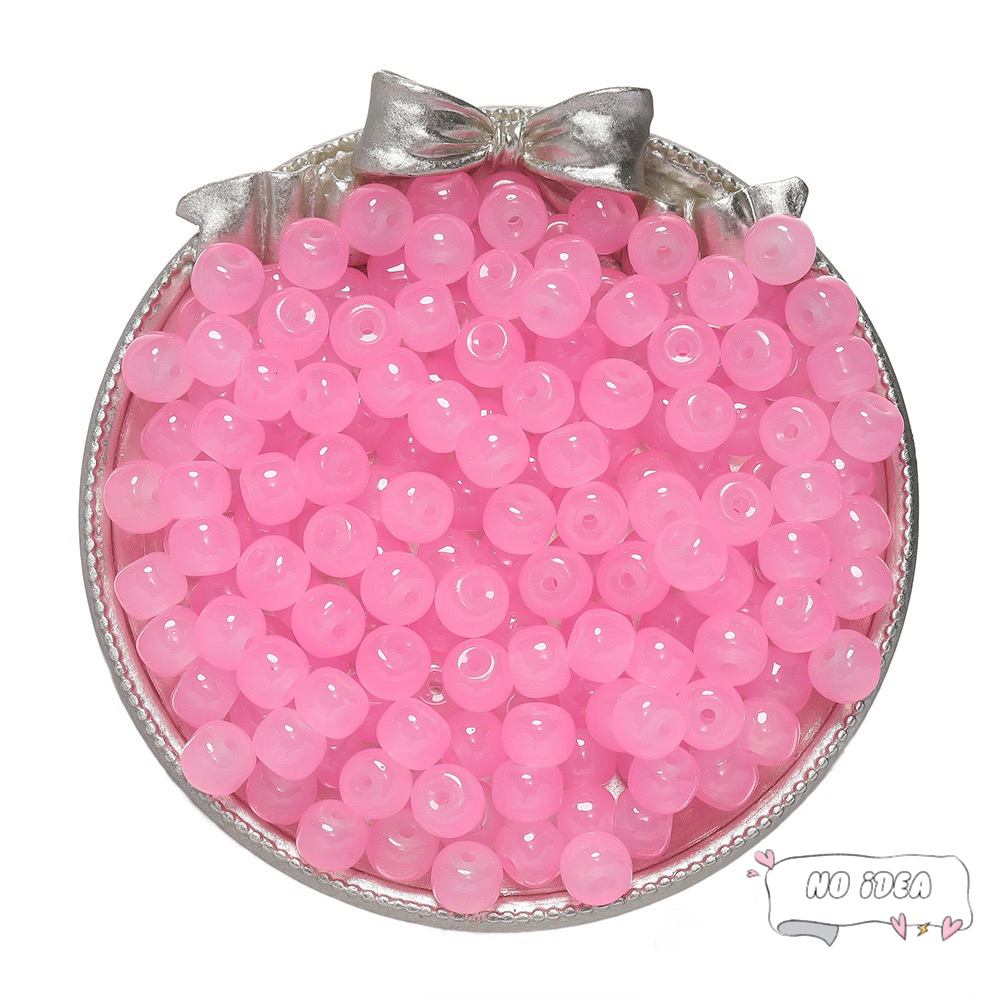 8mm Pink Glass Beads for Princess-style Jewelry Making