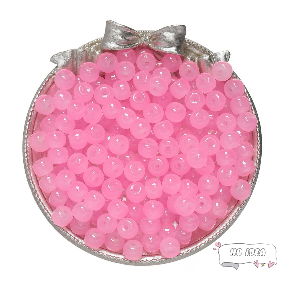 8mm Pink Glass Beads for Princess-style Jewelry Making