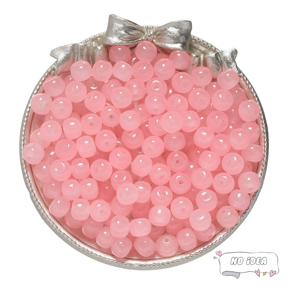 8mm Pink Glass Beads for Princess-style Jewelry Making
