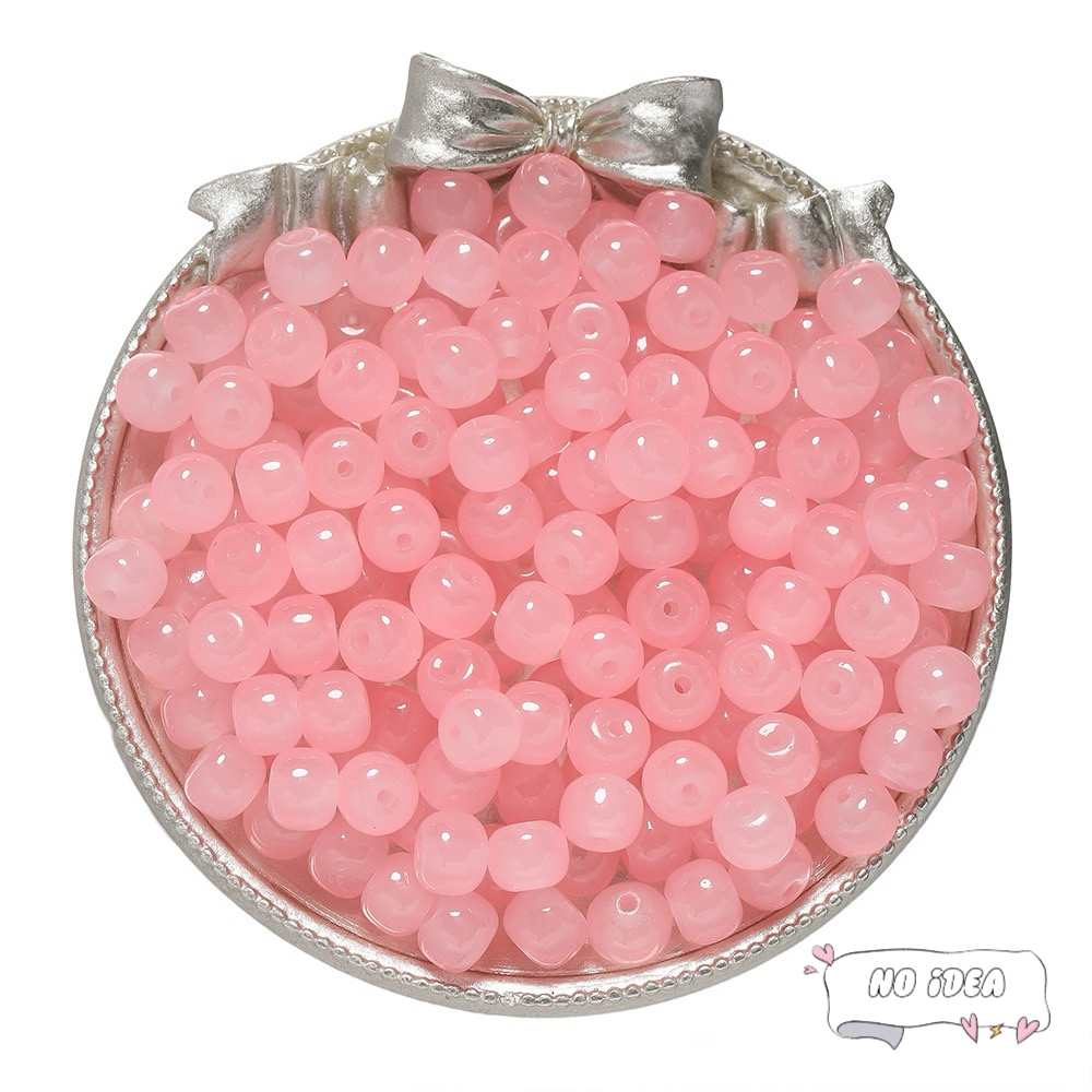 8mm Pink Glass Beads for Princess-style Jewelry Making