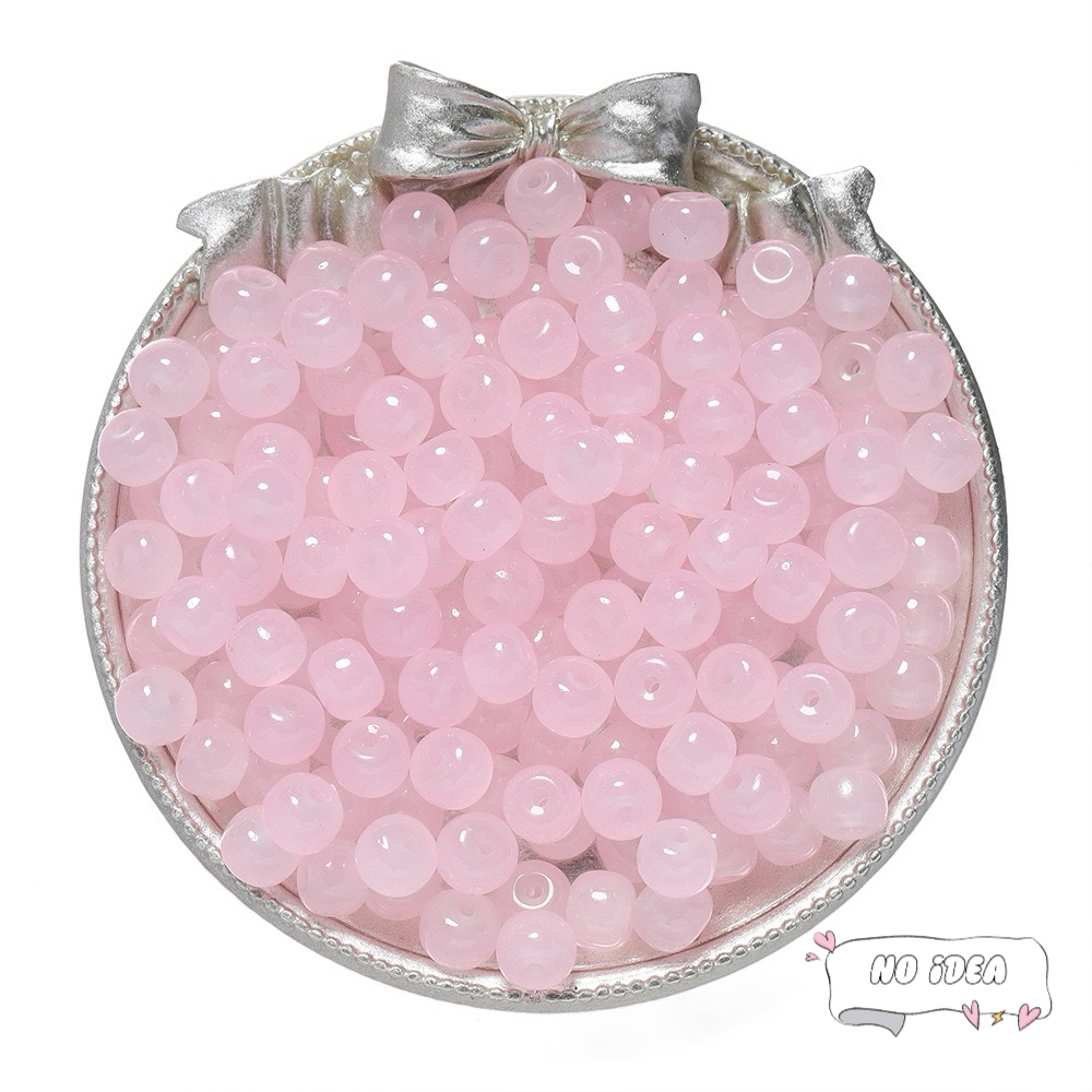 8mm Pink Glass Beads for Princess-style Jewelry Making