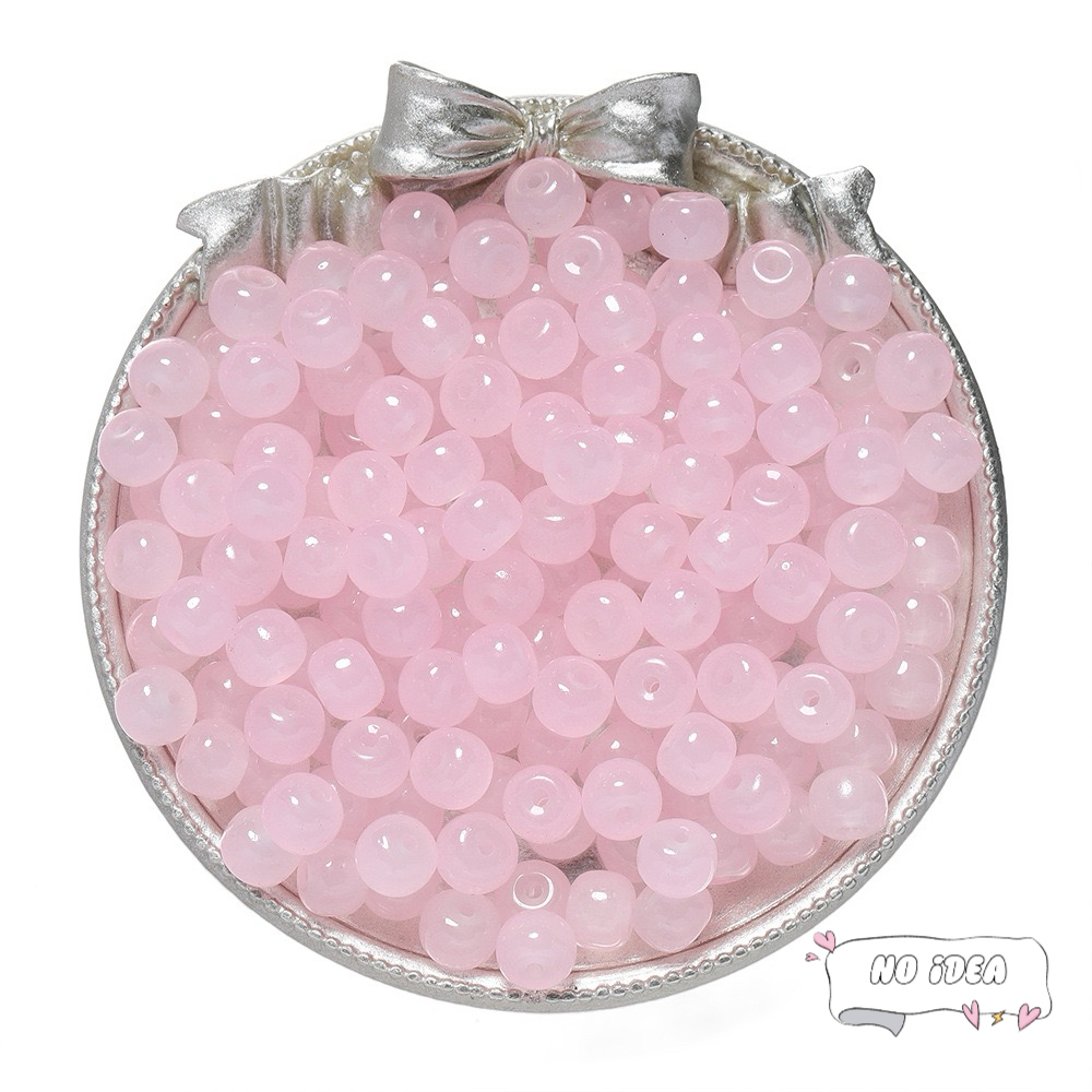 8mm Pink Glass Beads for Princess-style Jewelry Making