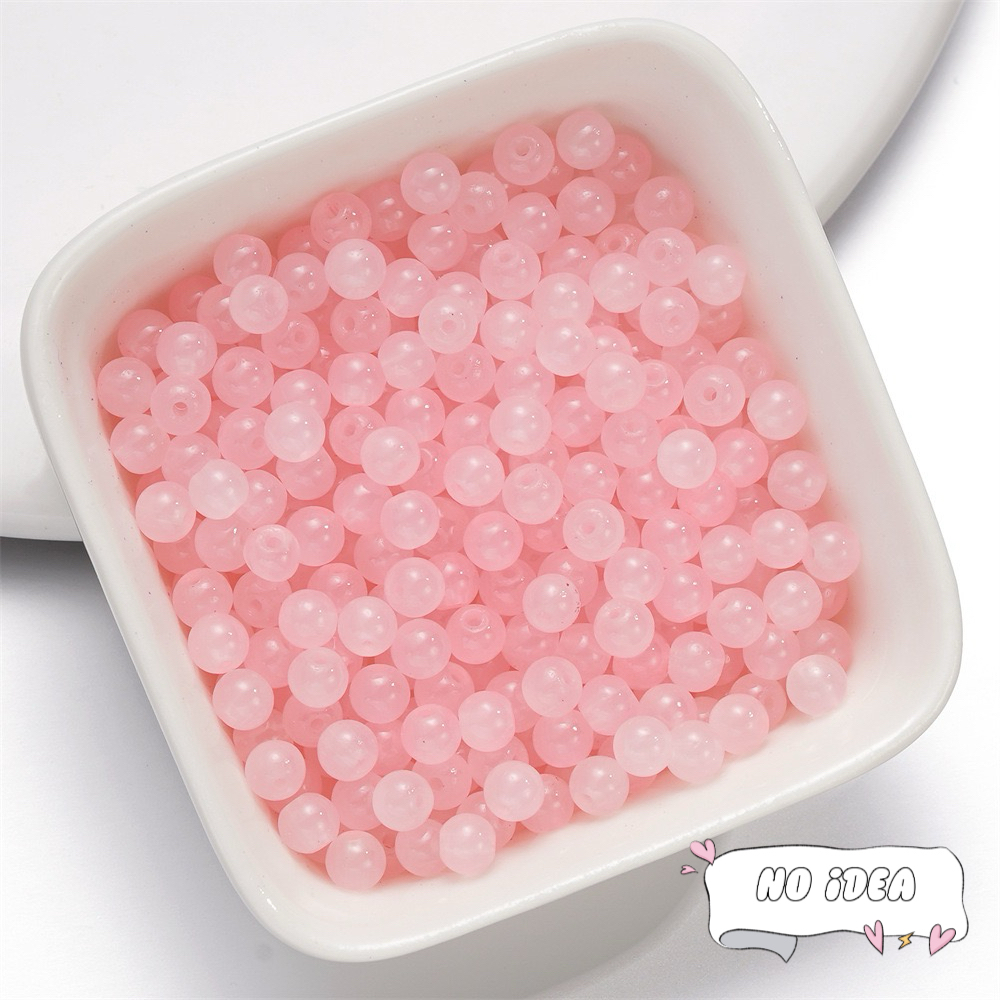 4mm Jade Glass Beads - 50pcs Icy Crackle Beads for Jewelry making, Macrame Accents