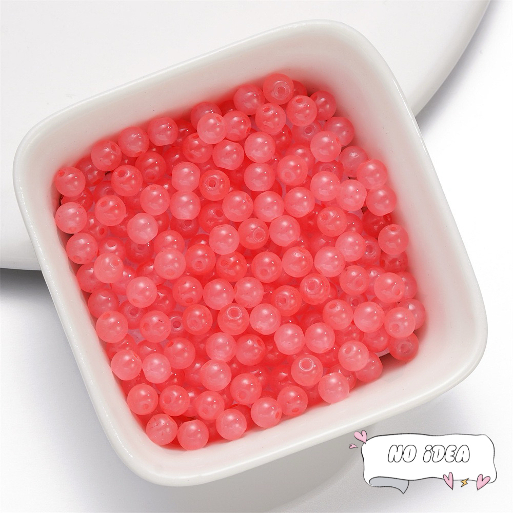 4mm Jade Glass Beads - 50pcs Icy Crackle Beads for Jewelry making, Macrame Accents