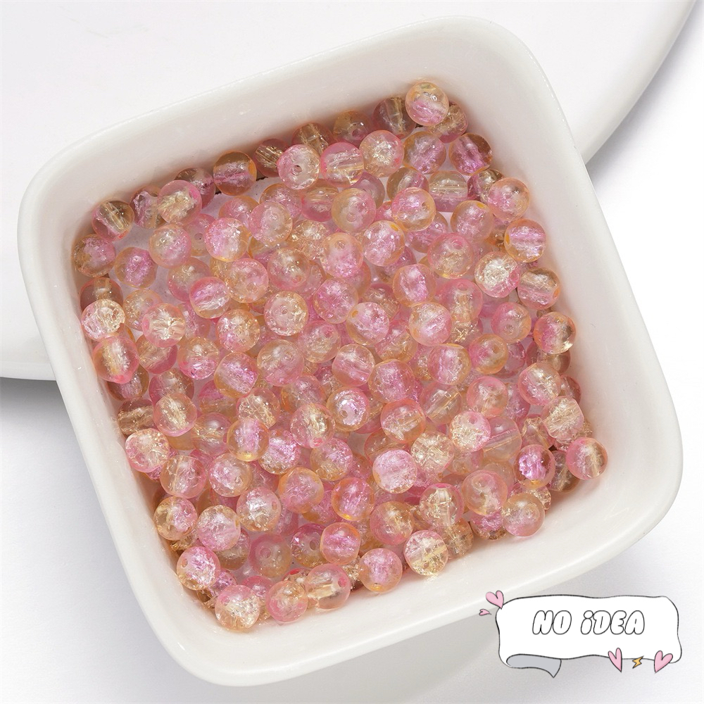 4mm Jade Glass Beads - 50pcs Icy Crackle Beads for Jewelry making, Macrame Accents