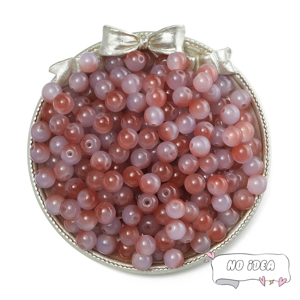 Vibrant 8mm & 10mm Glass Bead Mix - 50pcs Multi-Color Beads for Friendship Bracelets