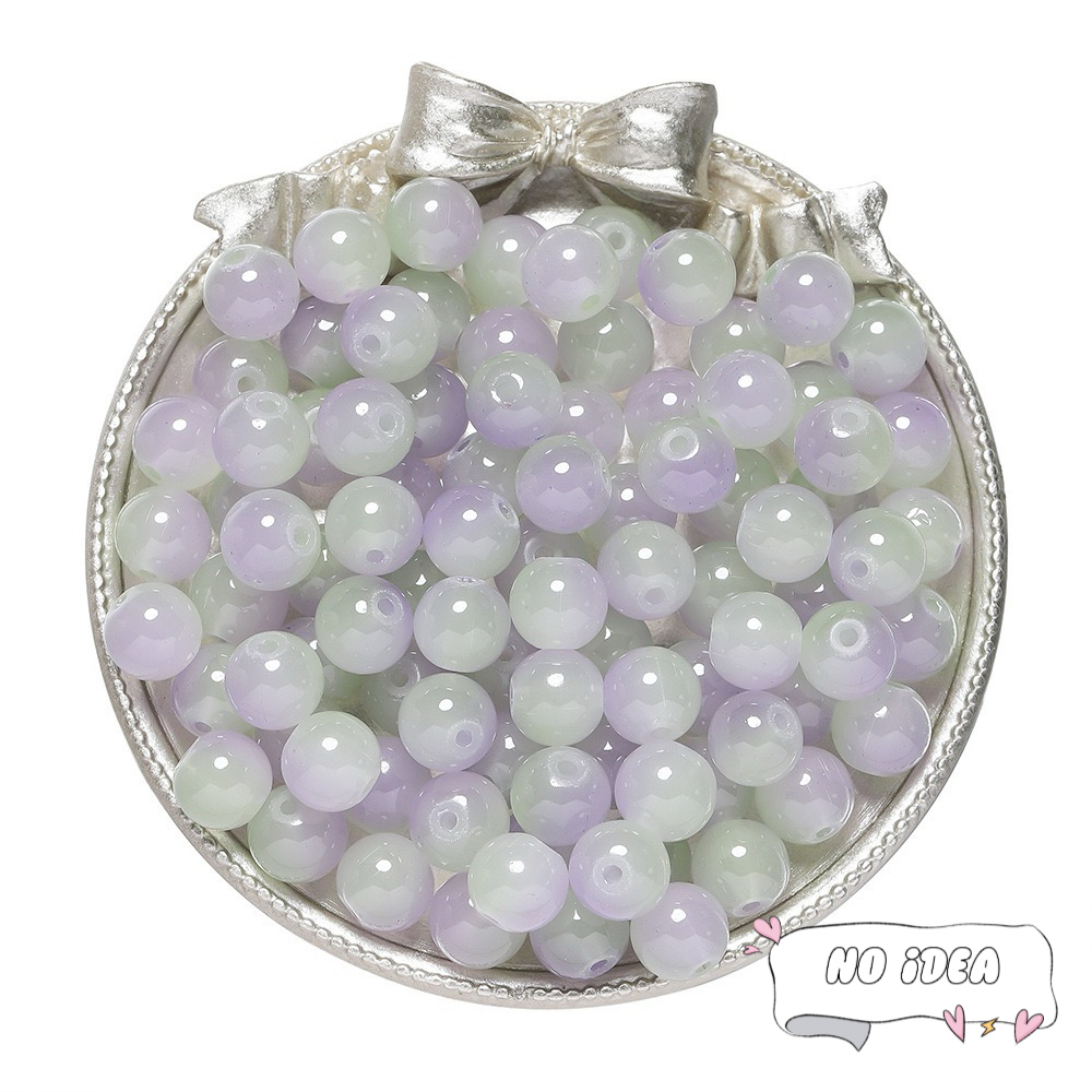 Vibrant 8mm & 10mm Glass Bead Mix - 50pcs Multi-Color Beads for Friendship Bracelets