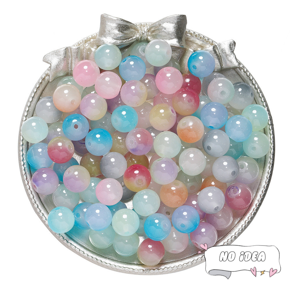 Vibrant 8mm & 10mm Glass Bead Mix - 50pcs Multi-Color Beads for Friendship Bracelets