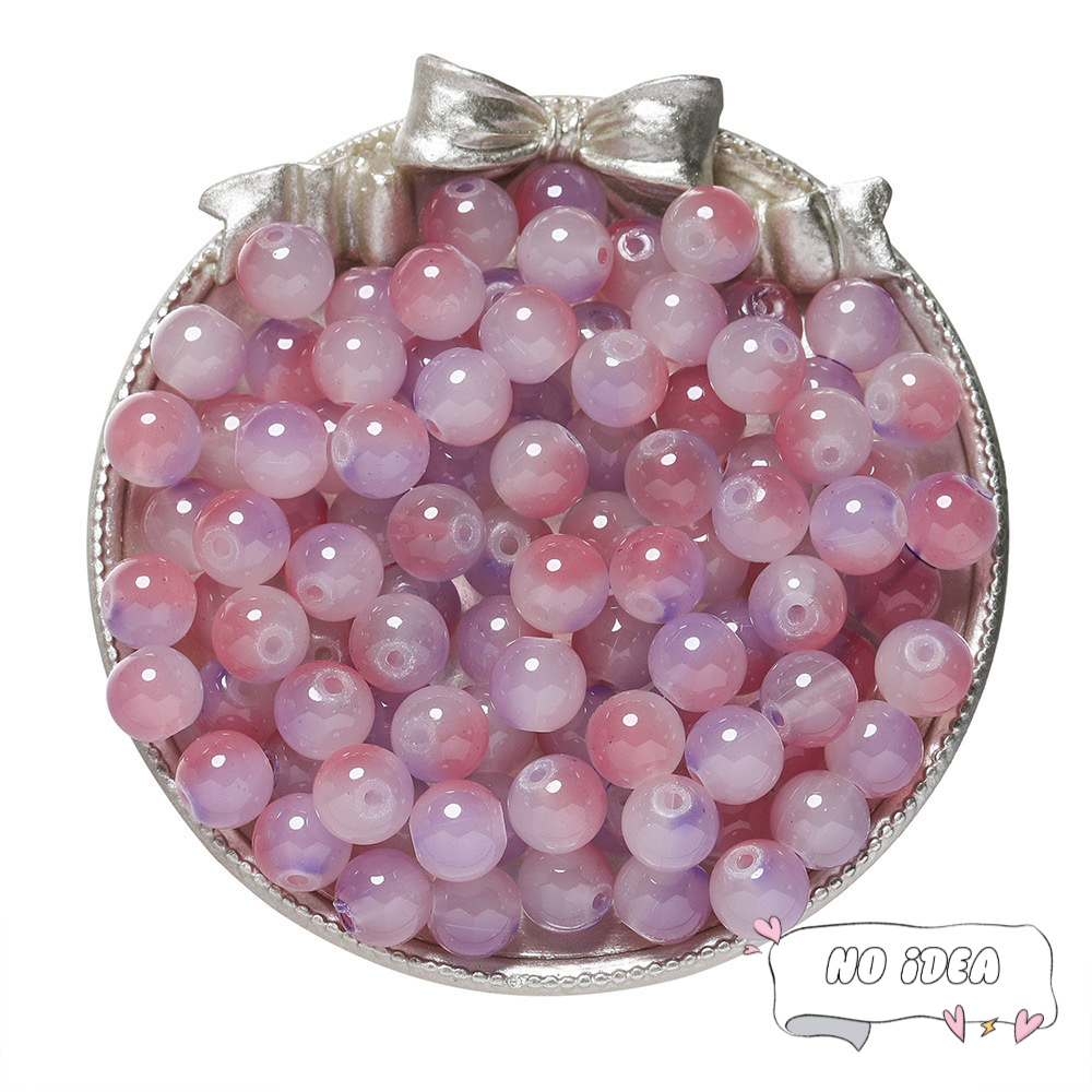 Vibrant 8mm & 10mm Glass Bead Mix - 50pcs Multi-Color Beads for Friendship Bracelets