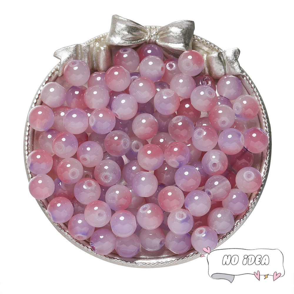 Vibrant 8mm & 10mm Glass Bead Mix - 50pcs Multi-Color Beads for Friendship Bracelets