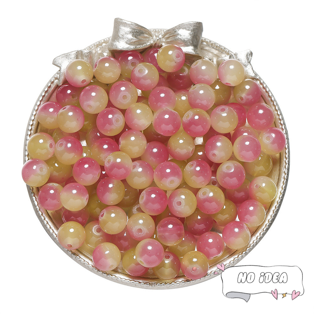 Vibrant 8mm & 10mm Glass Bead Mix - 50pcs Multi-Color Beads for Friendship Bracelets