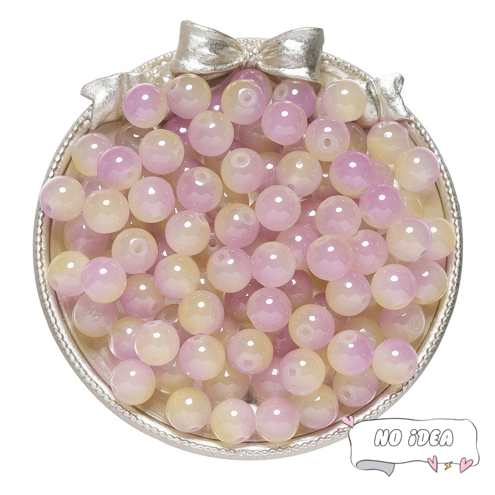 Vibrant 8mm & 10mm Glass Bead Mix - 50pcs Multi-Color Beads for Friendship Bracelets