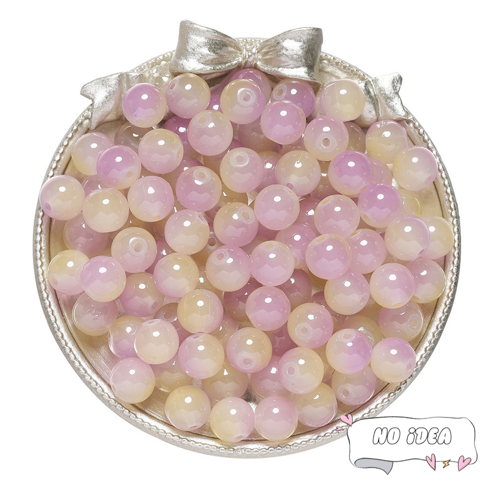 Vibrant 8mm & 10mm Glass Bead Mix - 50pcs Multi-Color Beads for Friendship Bracelets