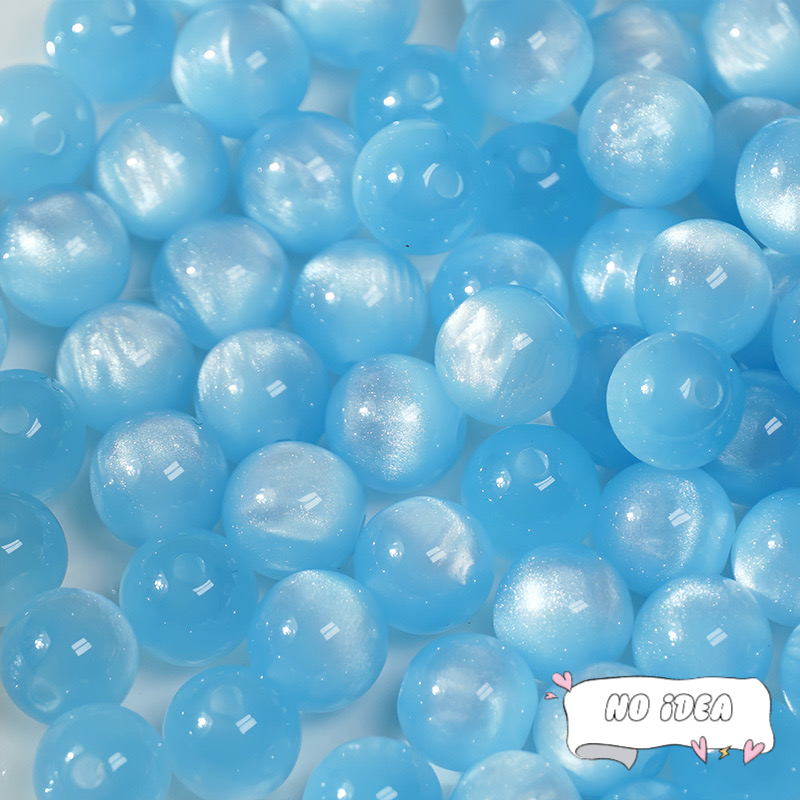 10mm Mysterious Cat's Eye Beads - 20pcs Iridescent Glass Beads for Aesthetic Jewelry