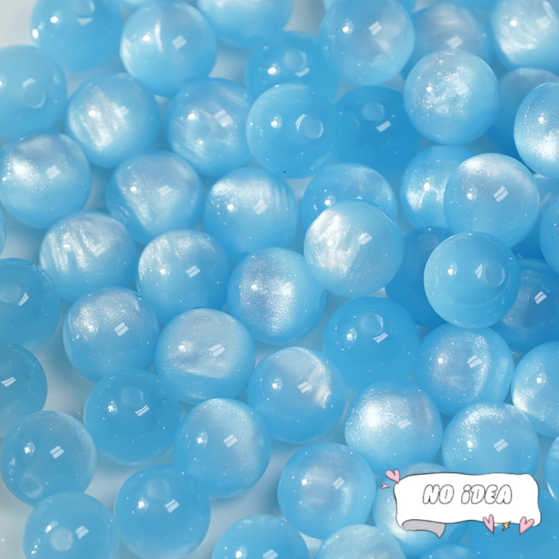 10mm Mysterious Cat's Eye Beads - 20pcs Iridescent Glass Beads for Aesthetic Jewelry