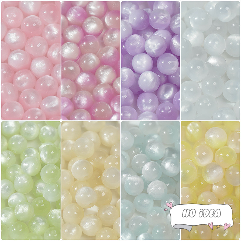 10mm Mysterious Cat's Eye Beads - 20pcs Iridescent Glass Beads for Aesthetic Jewelry