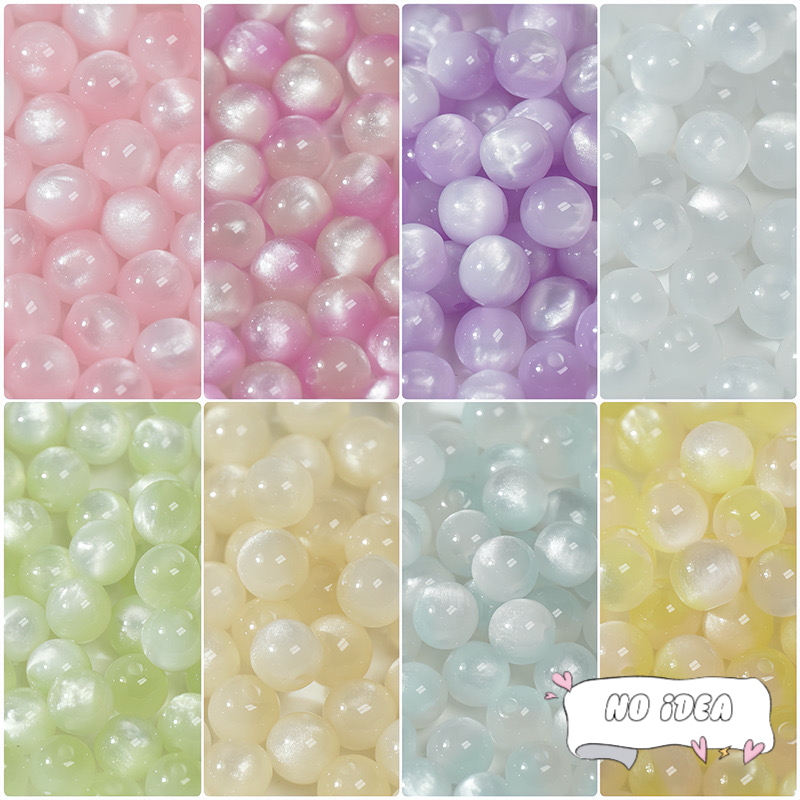 10mm Mysterious Cat's Eye Beads - 20pcs Iridescent Glass Beads for Aesthetic Jewelry