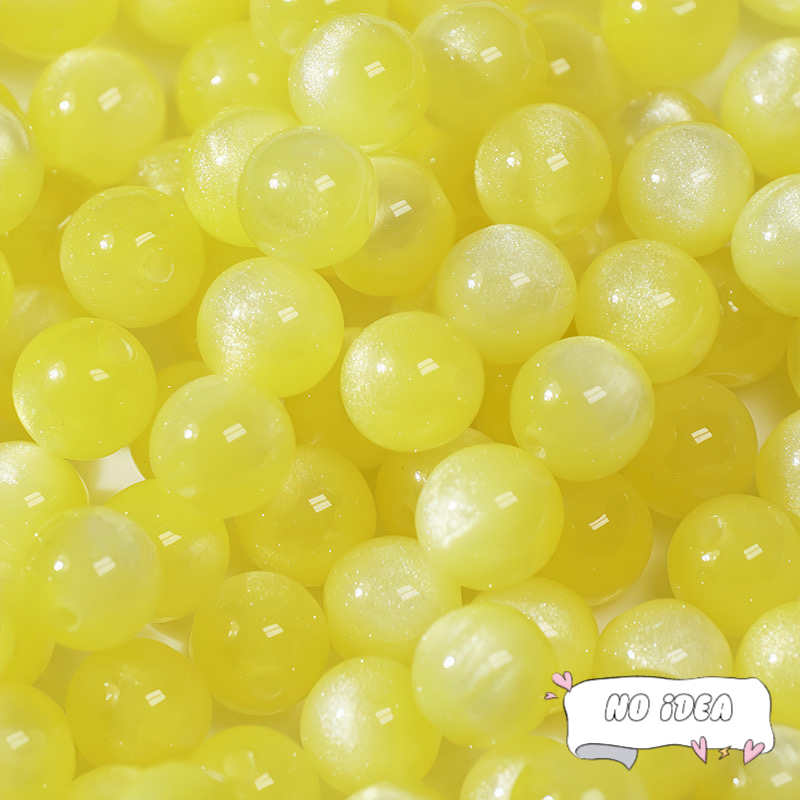 10mm Mysterious Cat's Eye Beads - 20pcs Iridescent Glass Beads for Aesthetic Jewelry