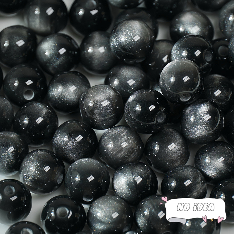 10mm Mysterious Cat's Eye Beads - 20pcs Iridescent Glass Beads for Aesthetic Jewelry