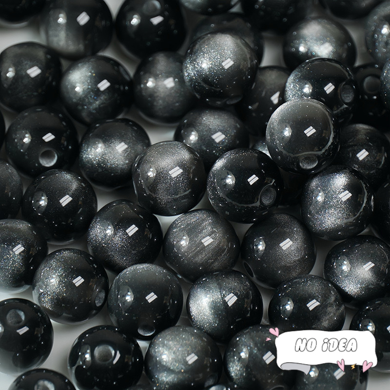 10mm Mysterious Cat's Eye Beads - 20pcs Iridescent Glass Beads for Aesthetic Jewelry