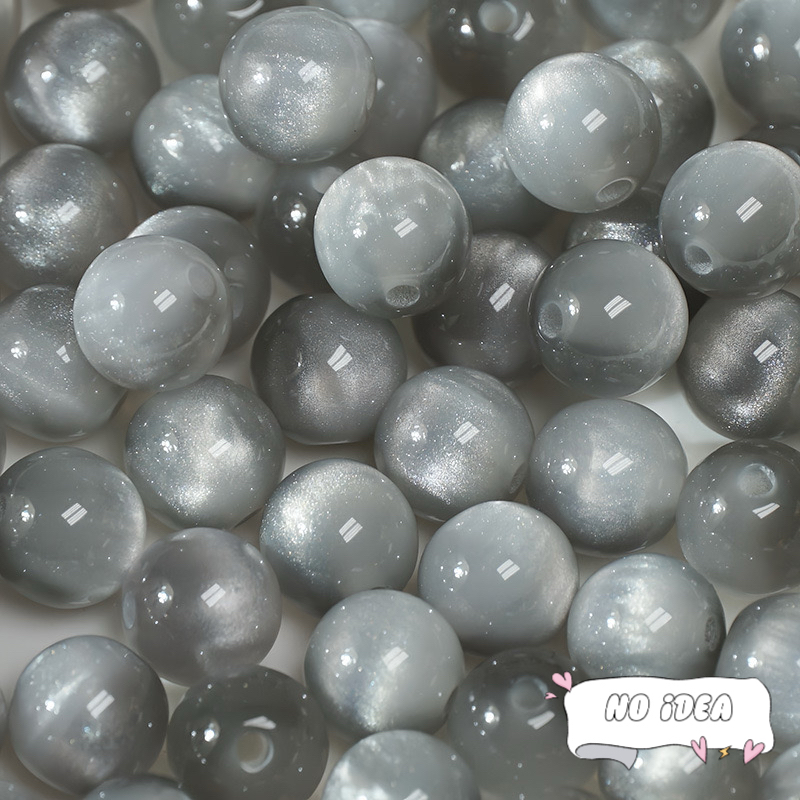 10mm Mysterious Cat's Eye Beads - 20pcs Iridescent Glass Beads for Aesthetic Jewelry