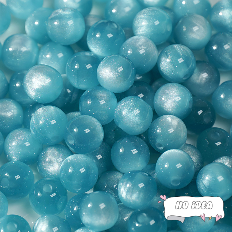 10mm Mysterious Cat's Eye Beads - 20pcs Iridescent Glass Beads for Aesthetic Jewelry