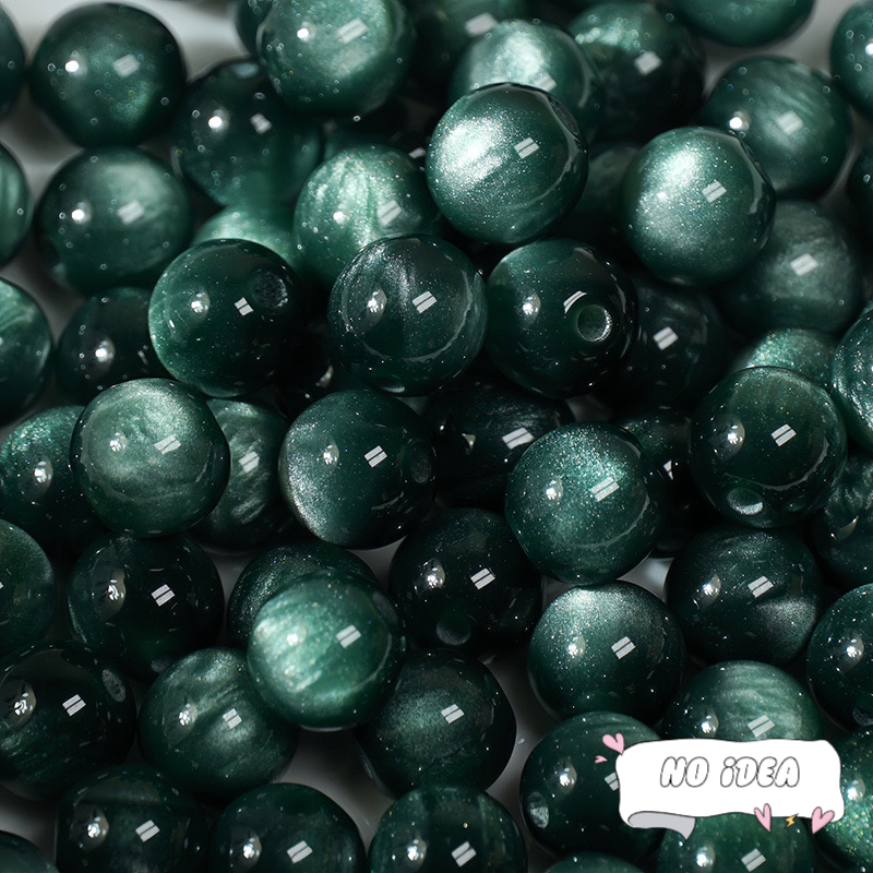 10mm Mysterious Cat's Eye Beads - 20pcs Iridescent Glass Beads for Aesthetic Jewelry
