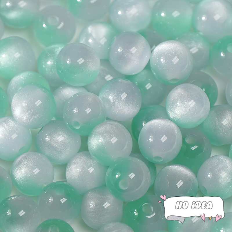 10mm Mysterious Cat's Eye Beads - 20pcs Iridescent Glass Beads for Aesthetic Jewelry