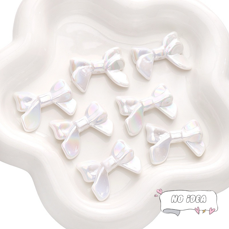 32mm Acrylic Ribbon Bow Beads - 5pcs Large Statement Charms for DIY Crafts