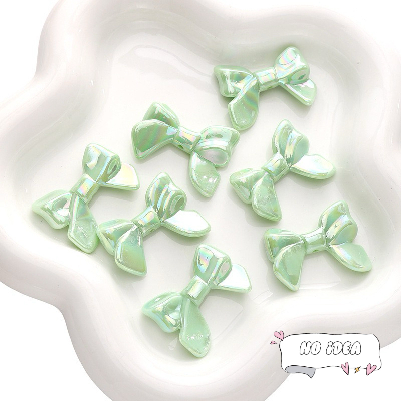 32mm Acrylic Ribbon Bow Beads - 5pcs Large Statement Charms for DIY Crafts