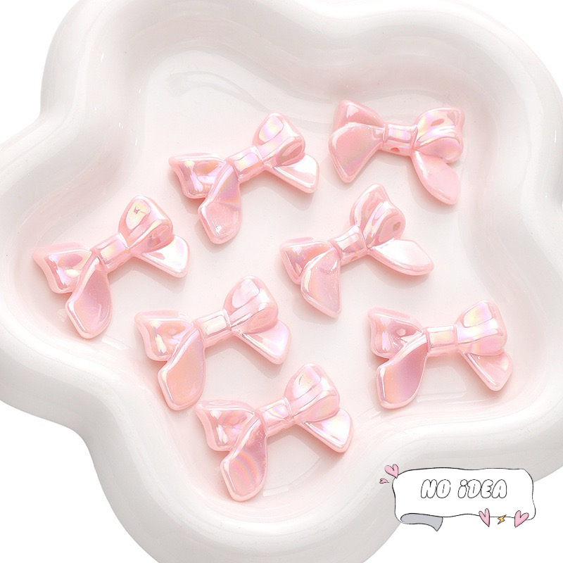 32mm Acrylic Ribbon Bow Beads - 5pcs Large Statement Charms for DIY Crafts