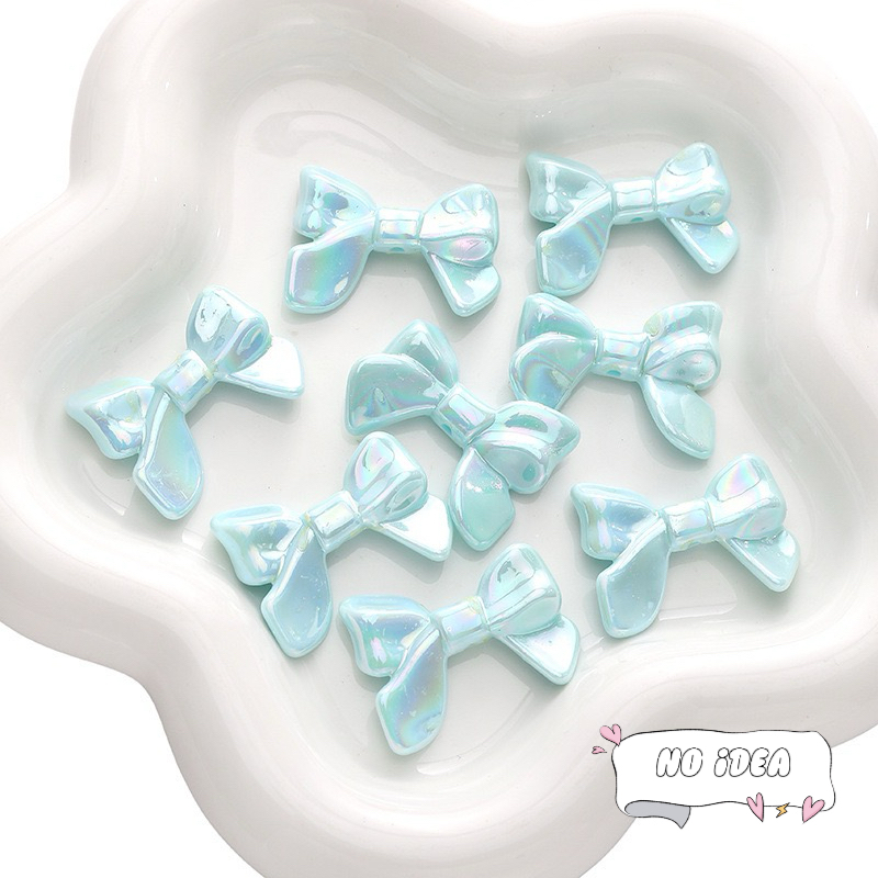 32mm Acrylic Ribbon Bow Beads - 5pcs Large Statement Charms for DIY Crafts