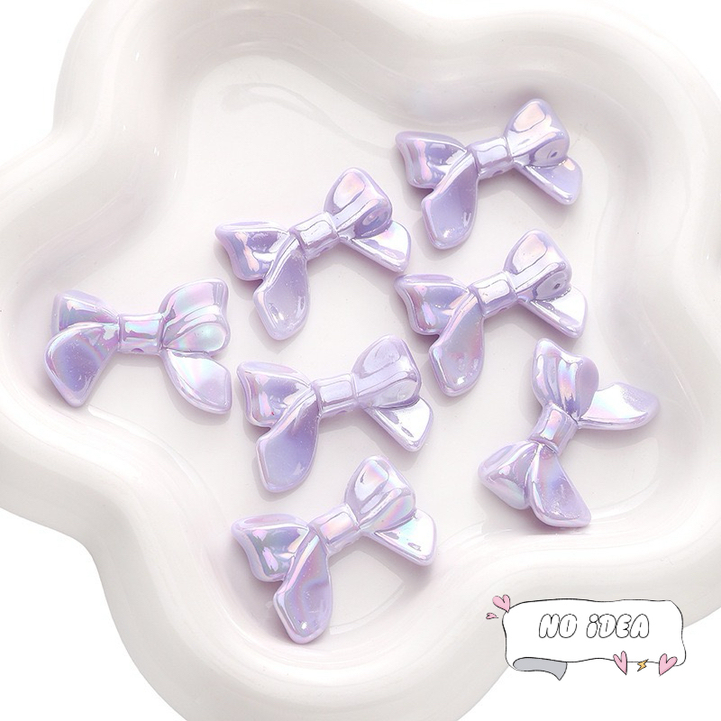 32mm Acrylic Ribbon Bow Beads - 5pcs Large Statement Charms for DIY Crafts