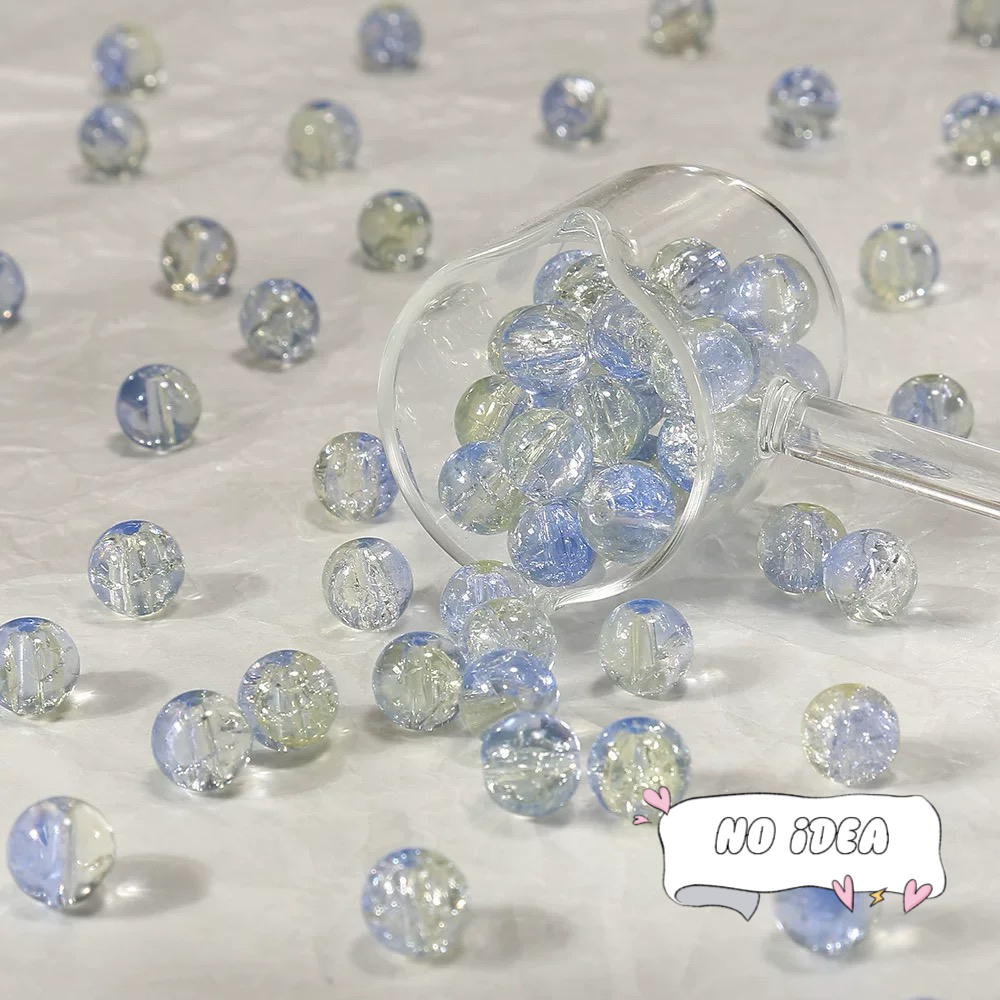  10mm Rainbow Galactic Ice Crackle Beads - 50pcs Multi-Color Space Beads for DIY Crafts