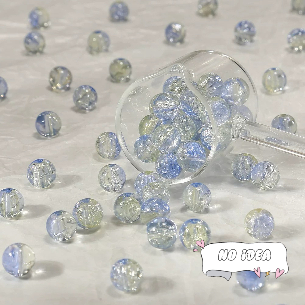  10mm Rainbow Galactic Ice Crackle Beads - 50pcs Multi-Color Space Beads for DIY Crafts