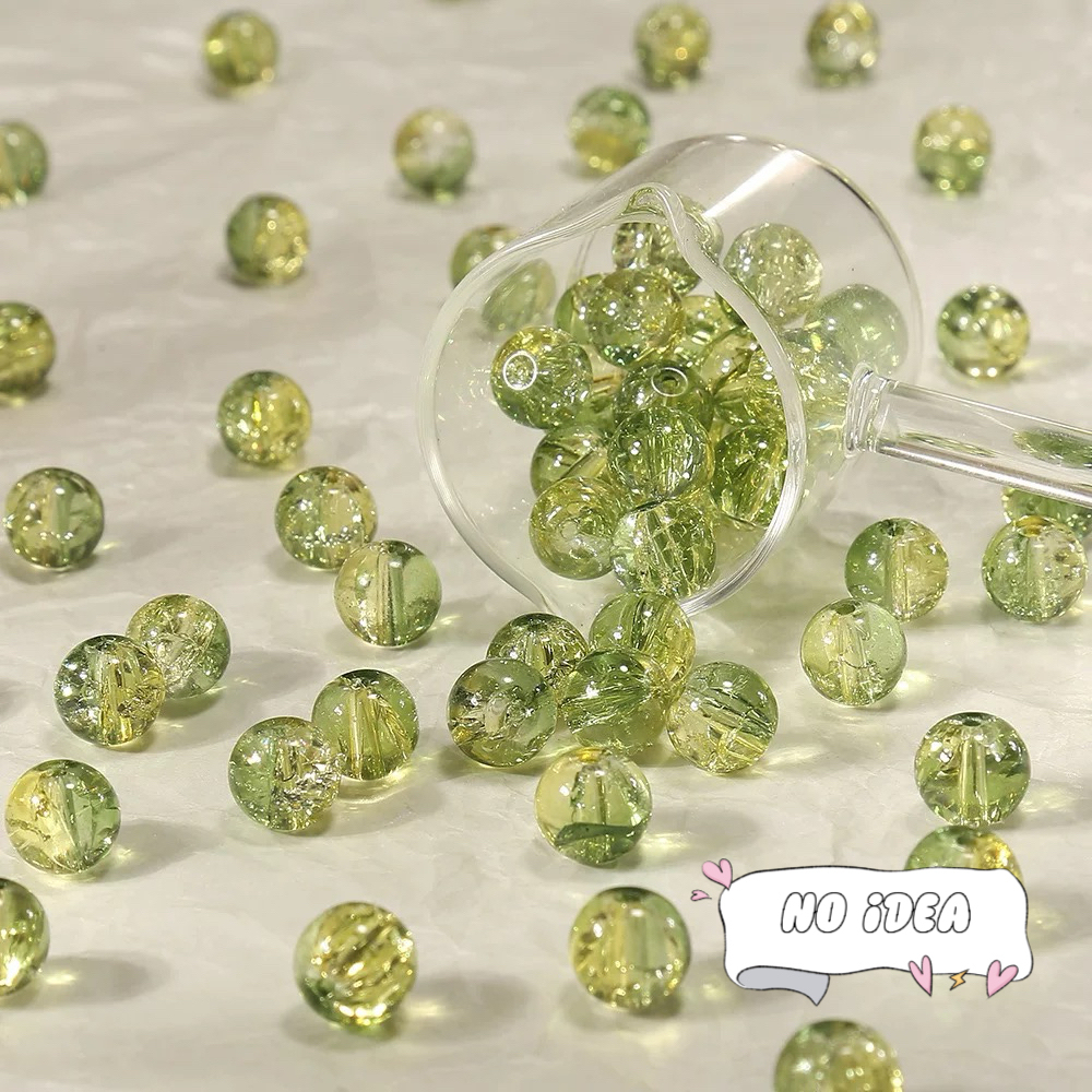  10mm Rainbow Galactic Ice Crackle Beads - 50pcs Multi-Color Space Beads for DIY Crafts