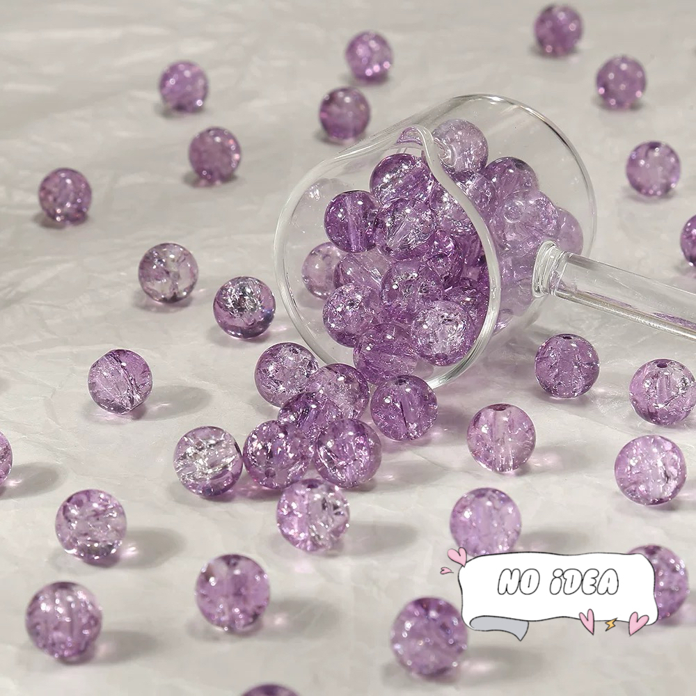  10mm Rainbow Galactic Ice Crackle Beads - 50pcs Multi-Color Space Beads for DIY Crafts