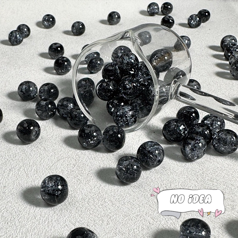  10mm Rainbow Galactic Ice Crackle Beads - 50pcs Multi-Color Space Beads for DIY Crafts