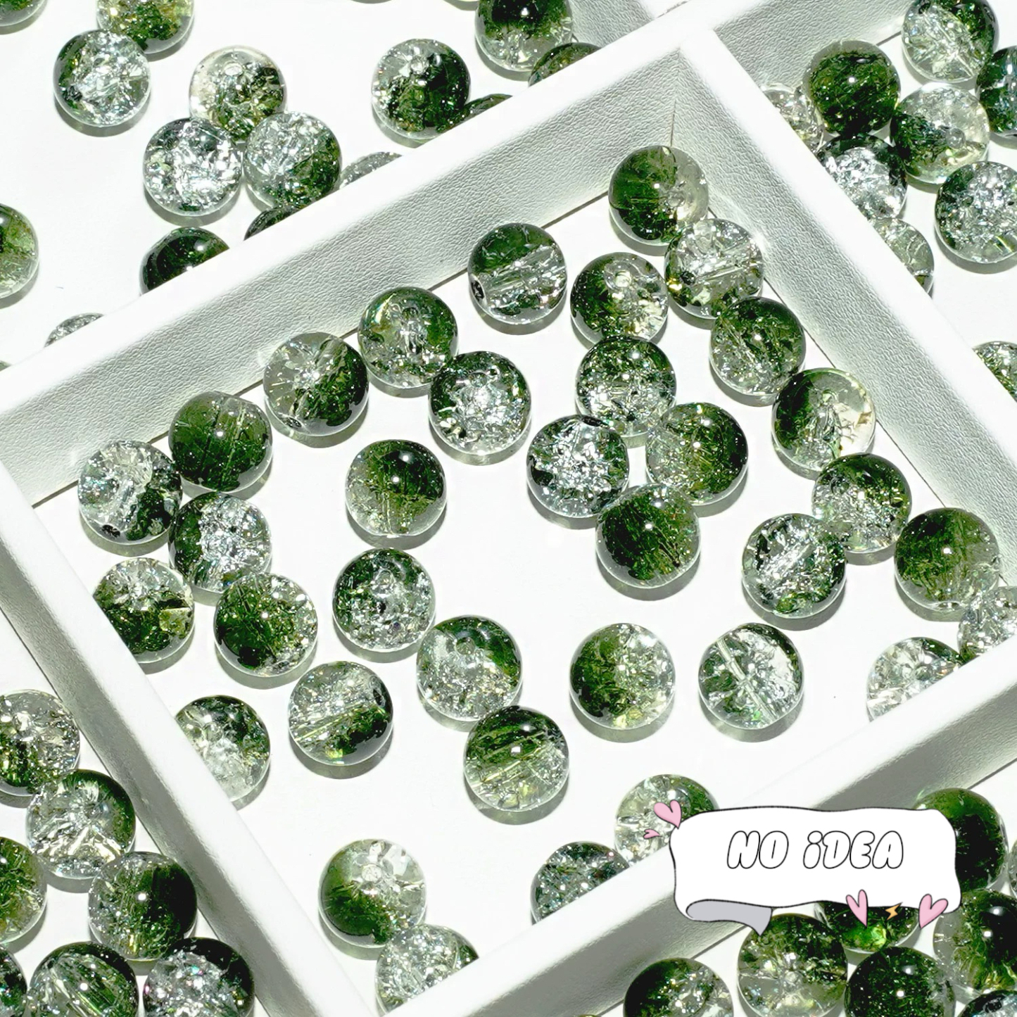  10mm Rainbow Galactic Ice Crackle Beads - 50pcs Multi-Color Space Beads for DIY Crafts