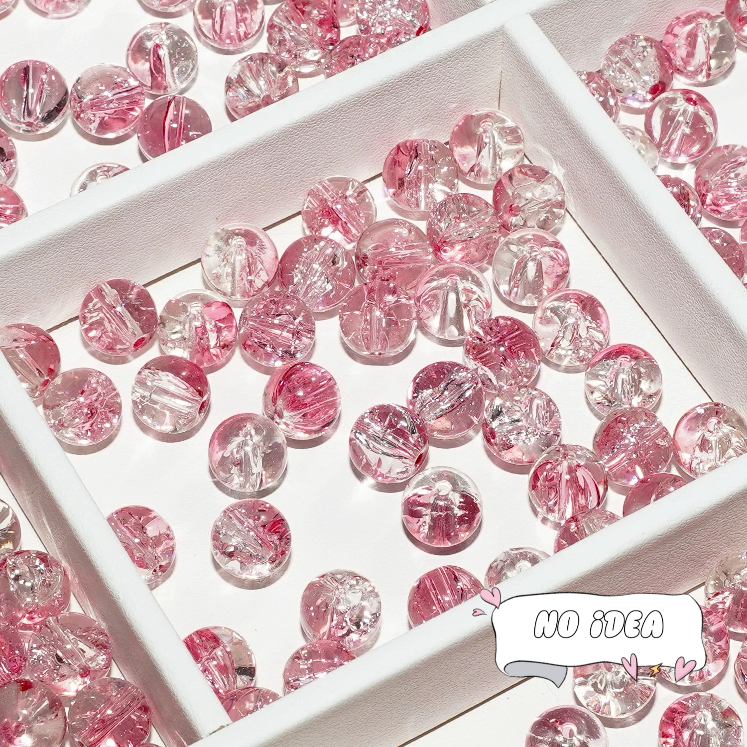  10mm Rainbow Galactic Ice Crackle Beads - 50pcs Multi-Color Space Beads for DIY Crafts