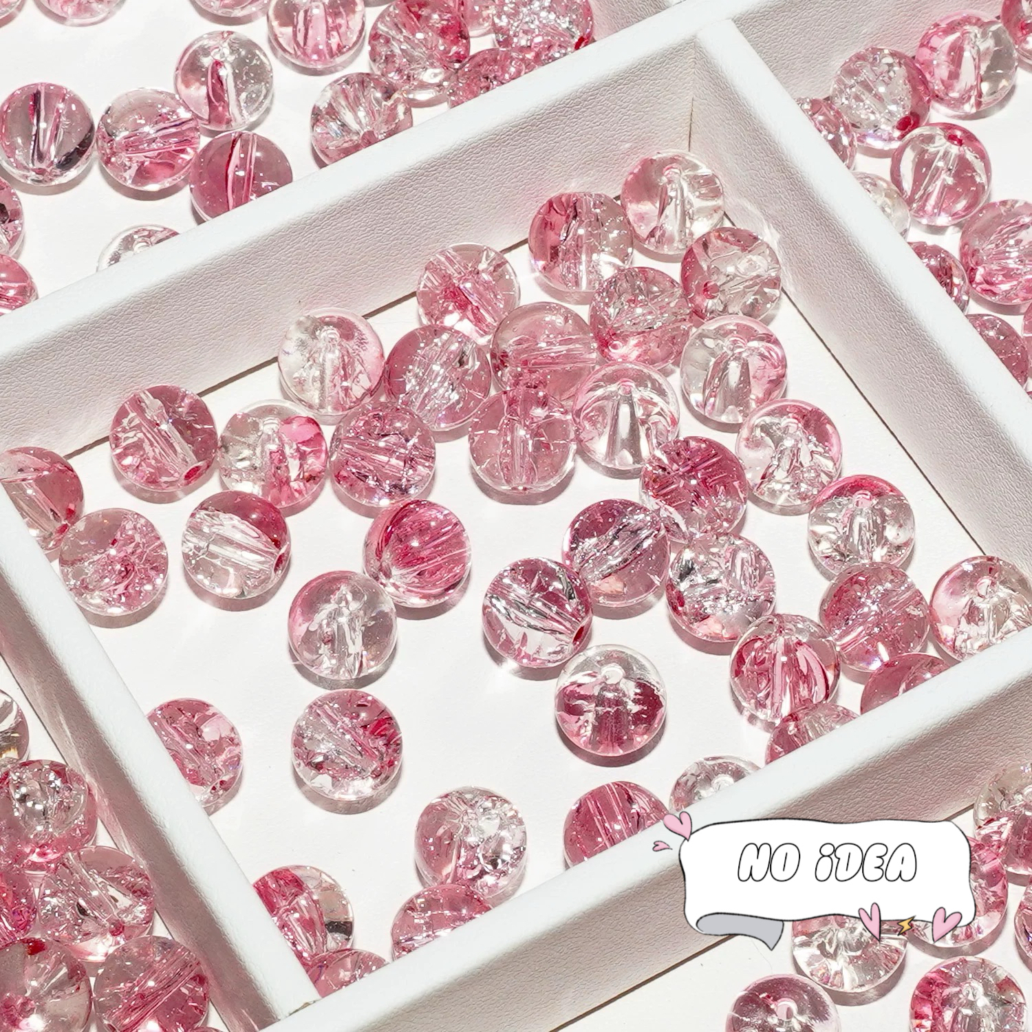  10mm Rainbow Galactic Ice Crackle Beads - 50pcs Multi-Color Space Beads for DIY Crafts