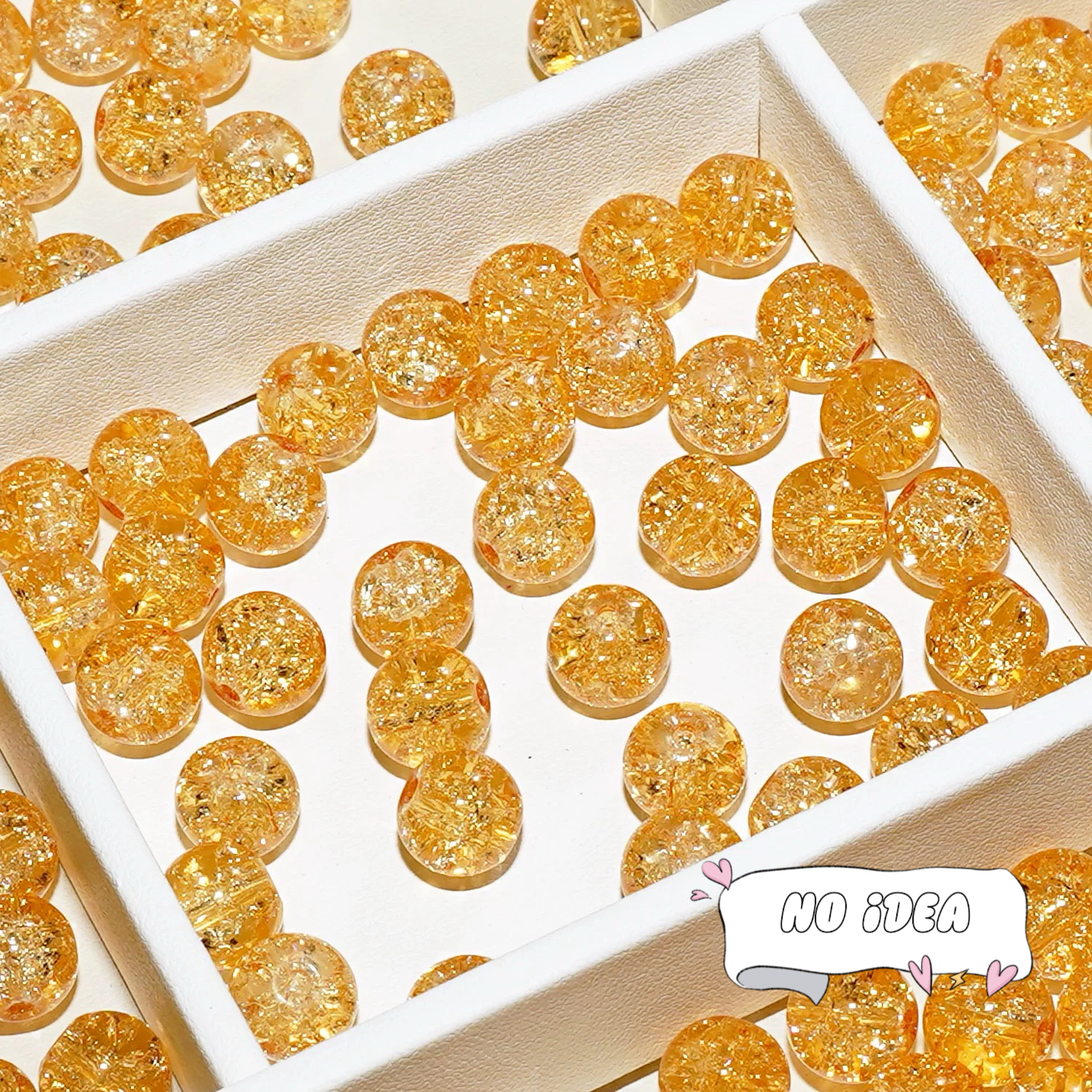  10mm Rainbow Galactic Ice Crackle Beads - 50pcs Multi-Color Space Beads for DIY Crafts